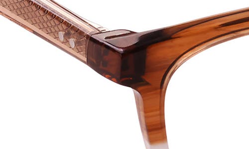 Eyebobs Brain Break 46mm Square Reading Glasses In Walnut/grey/blush Crystal