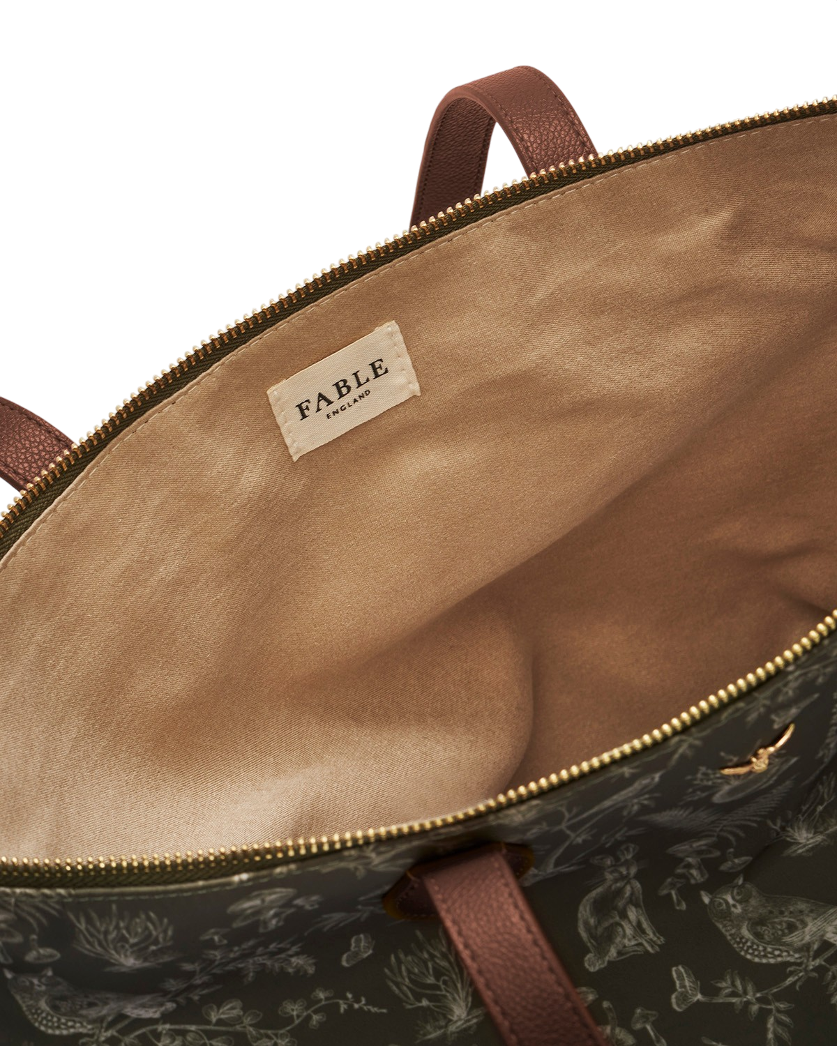 Edith Orla Scene Print Tote Purse, Alternate, color, Khaki
