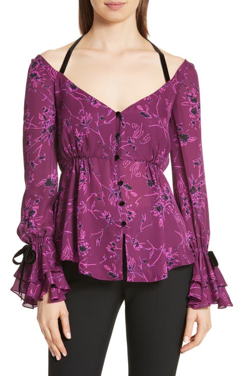 Mabel Floral Print Silk Top