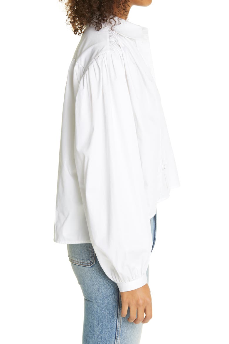 The Carolanne Crop Poplin Top, Alternate, color, WHITE