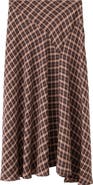 MANGO Check Print Asymmetric Maxi Skirt