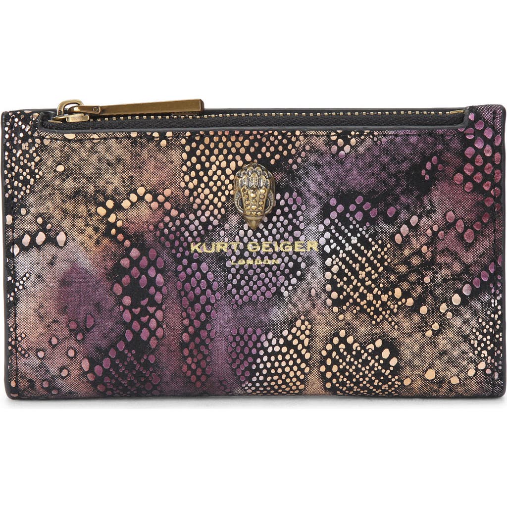 Kurt Geiger London Shoreditch Leather Bifold Wallet In Purple