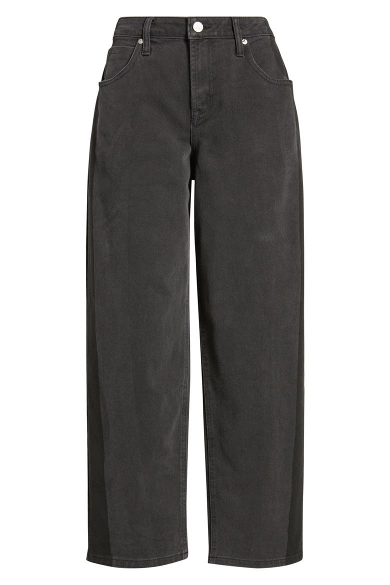 High Waist Ankle Barrel Jeans, Alternate, color, BLACK