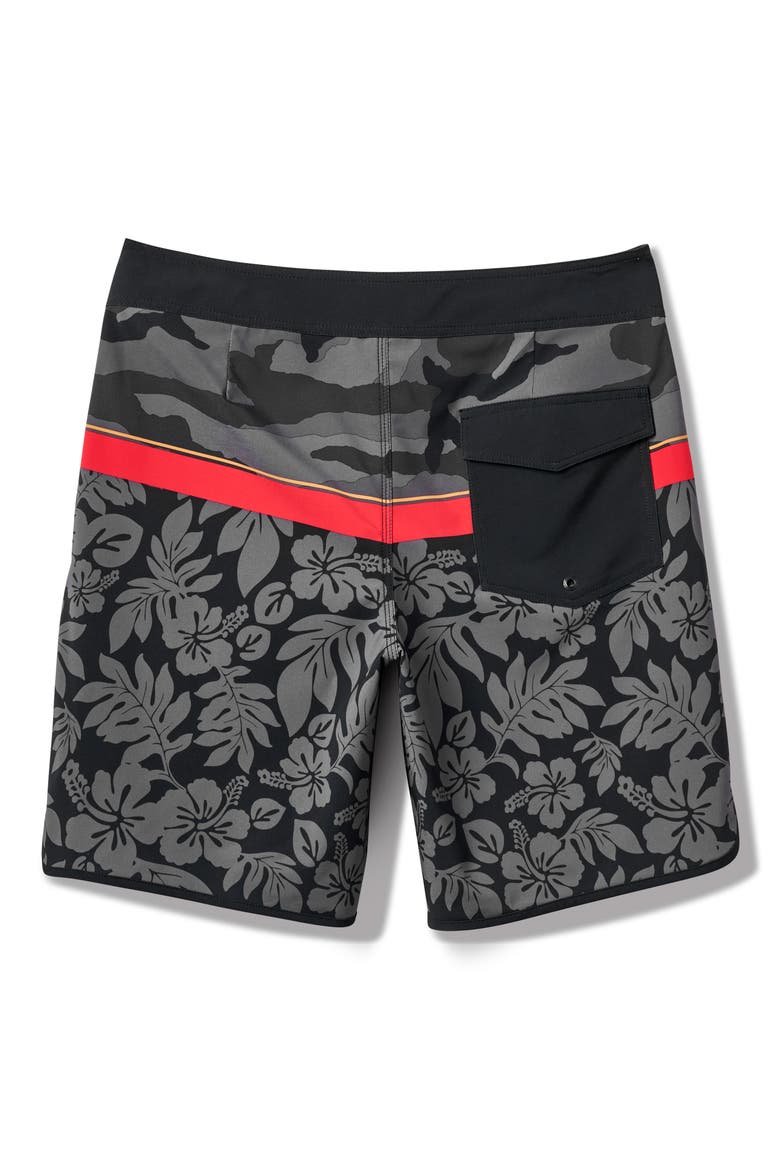 Surfsilk Hawaii Scallop Board Shorts, Alternate, color, BLACK