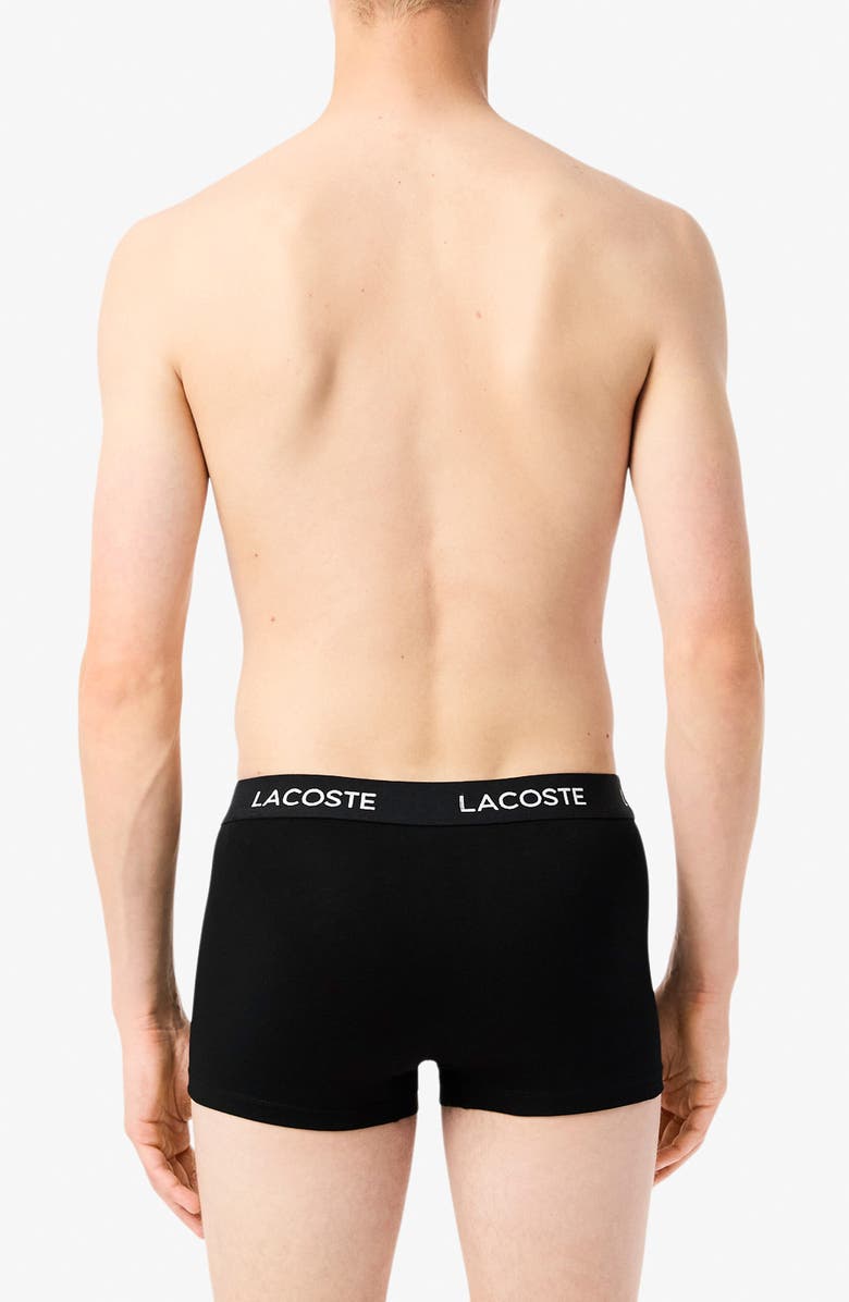 Lacoste Core Essentials Stretch Cotton Boxer Briefs, Alternate, color, Black