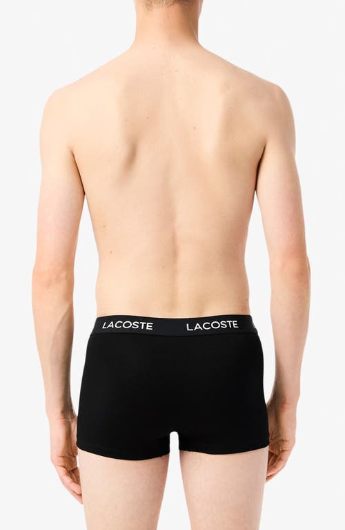 Lacoste Core Essentials Assorted 5-pack Stretch Cotton Boxer Briefs In Black