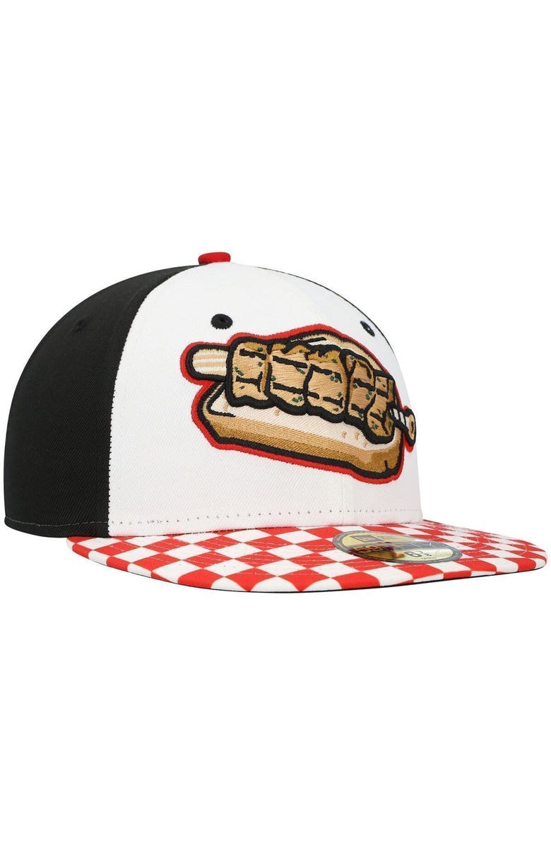 New Era Men's New Era White Binghamton Rumble Ponies Theme Night 59FIFTY Fitted Hat, Alternate, color, White