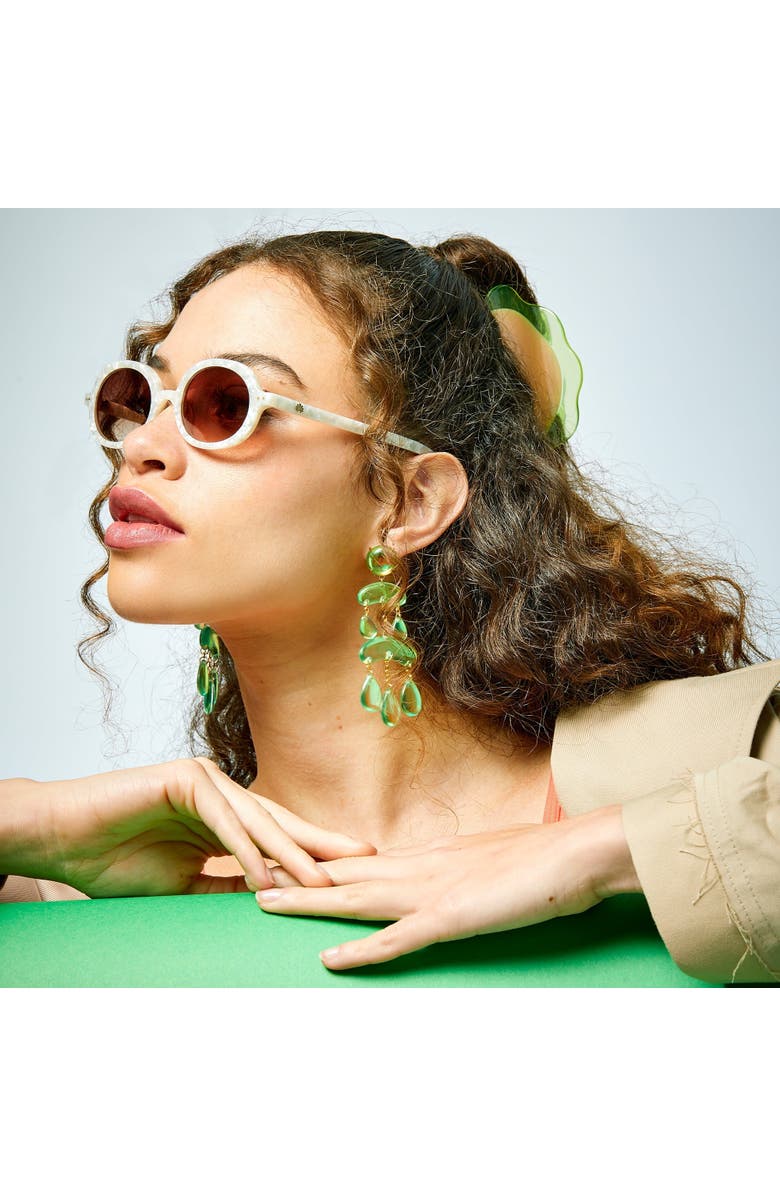 Lele Sadoughi Austin Sunglasses, Alternate, color, Mother Of Pearl 100