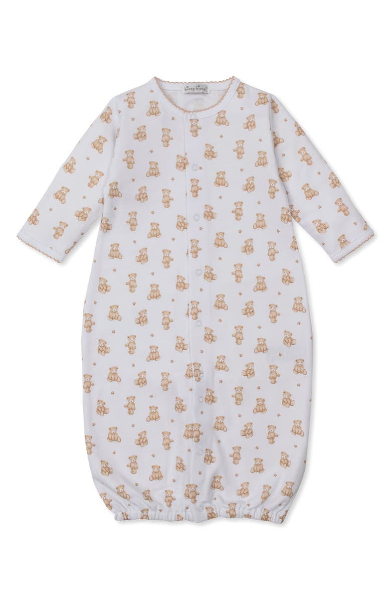 Kissy Kissy Teddy Bear Print Convertible Pima Cotton Gown, Alternate, color, 