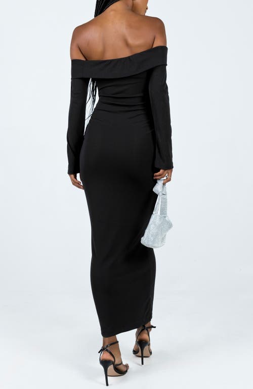 PRINCESS POLLY PRINCESS POLLY MAIDA OFF THE SHOULDER LONG SLEEVE MAXI DRESS