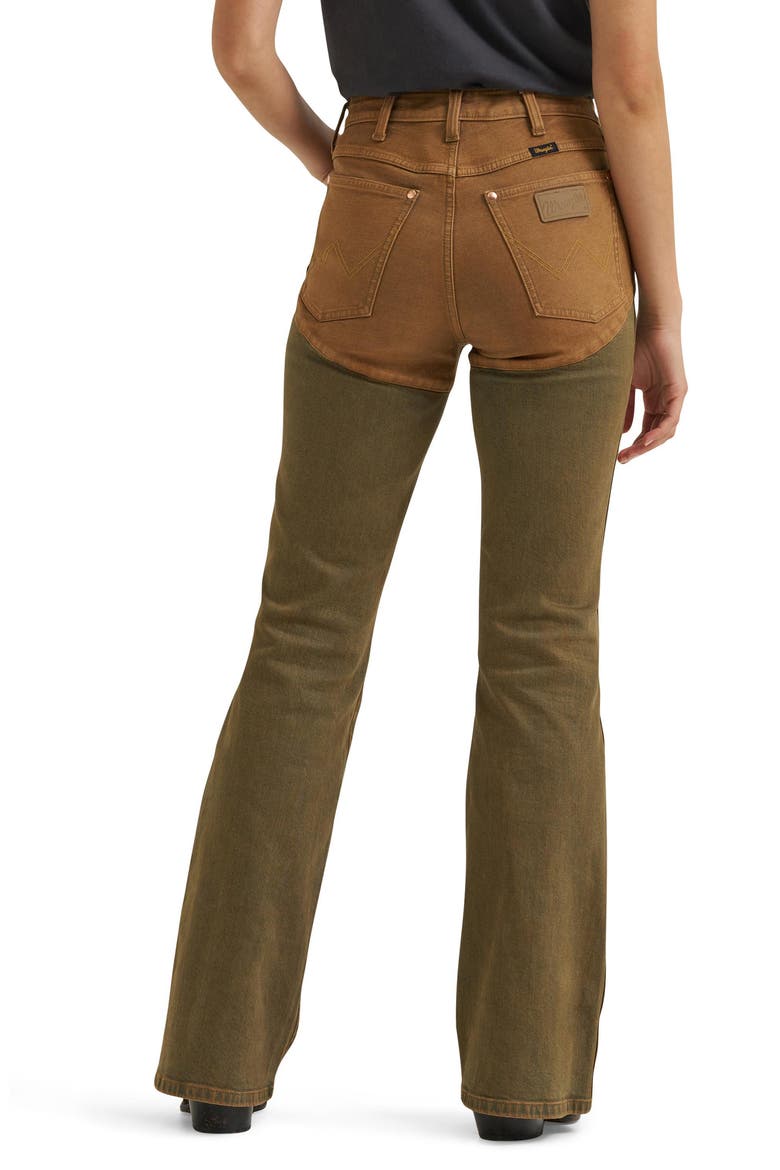 Western Chaps Flare Jeans, Alternate, color, BROWN