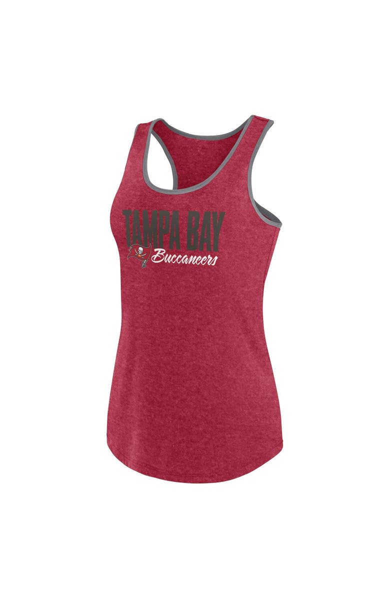 FANATICS Women's Fanatics Branded Heather Red Tampa Bay Buccaneers Plus Size Fuel Tank Top, Alternate, color, 