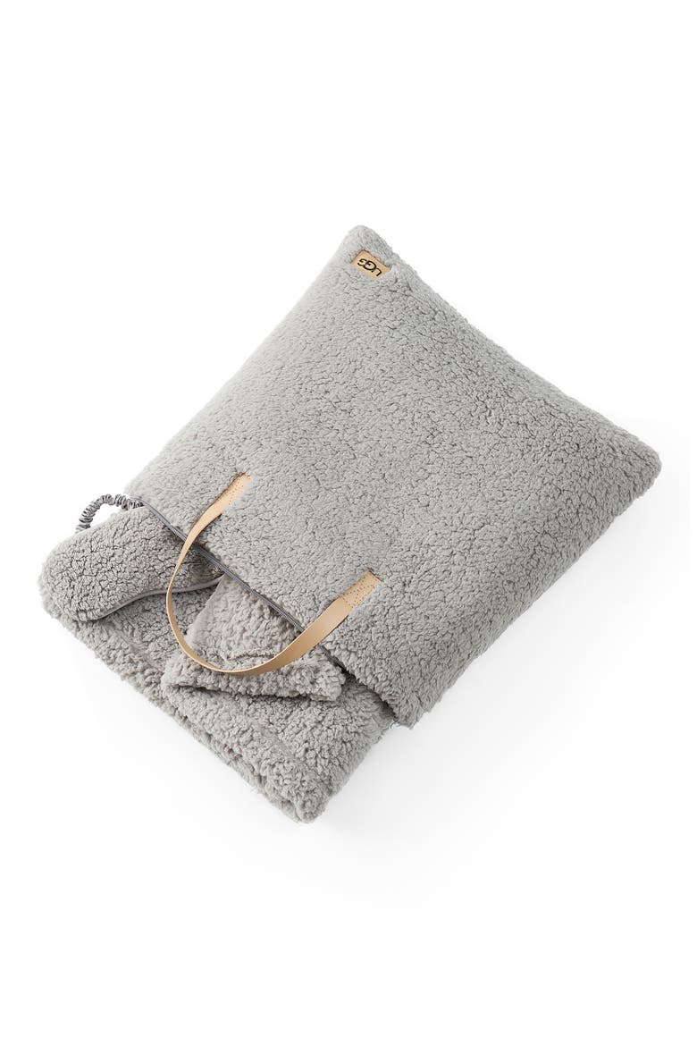 Original Faux Shearling Throw Blanket & Eye Mask Sleep Set, Main, color, SEAL