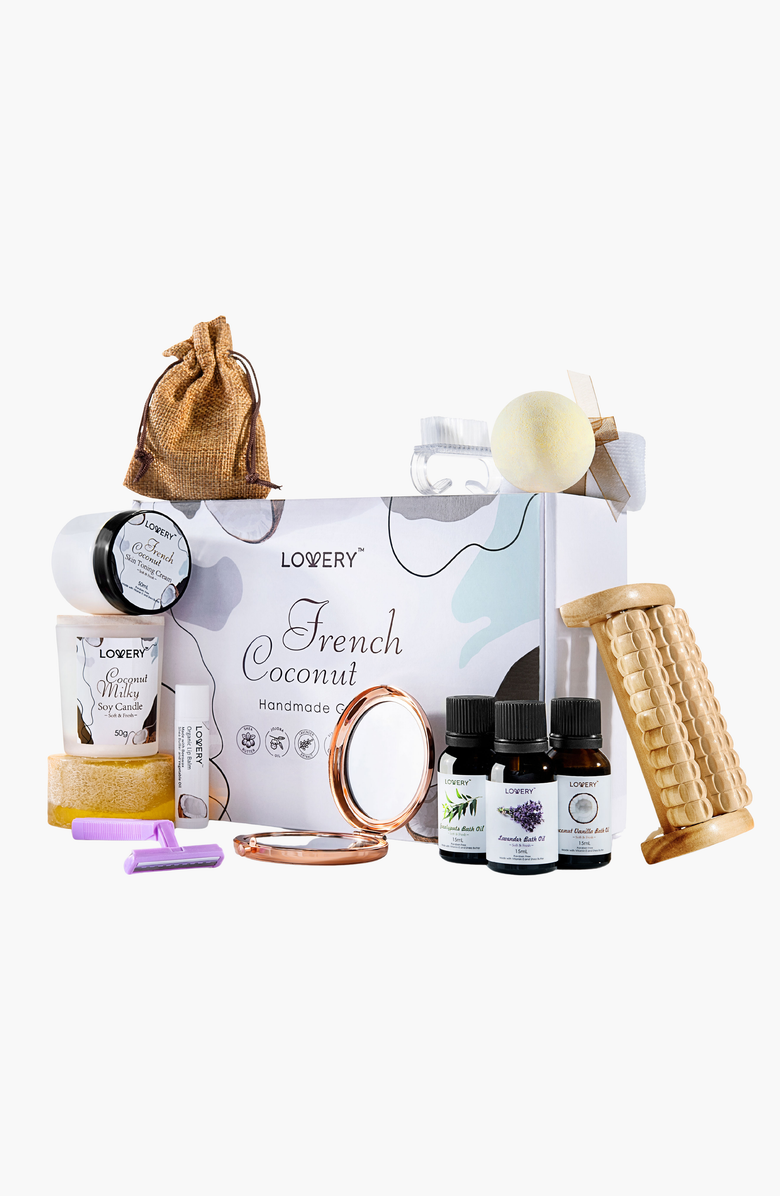 Lovery French Coconut Aromatherapy Handmade 20 pc Gift Box Set, Main, color, Coconut