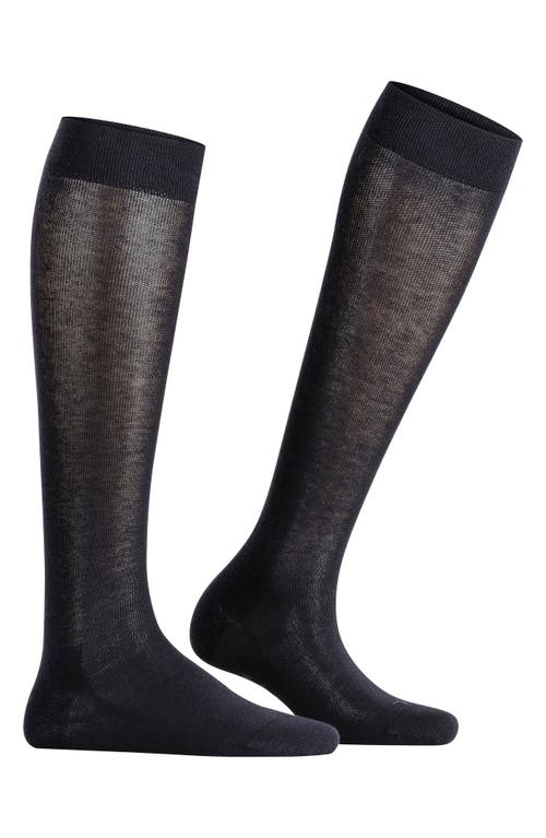Falke Sensitive London Cotton Blend Knee High Socks In Dark Navy