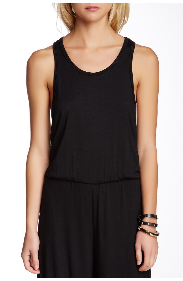 GO COUTURE Keyhole Back Jumpsuit, Alternate, color, Black