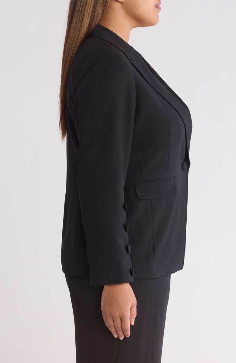 Tahari ASL One-Button Blazer, Alternate, color, Black
