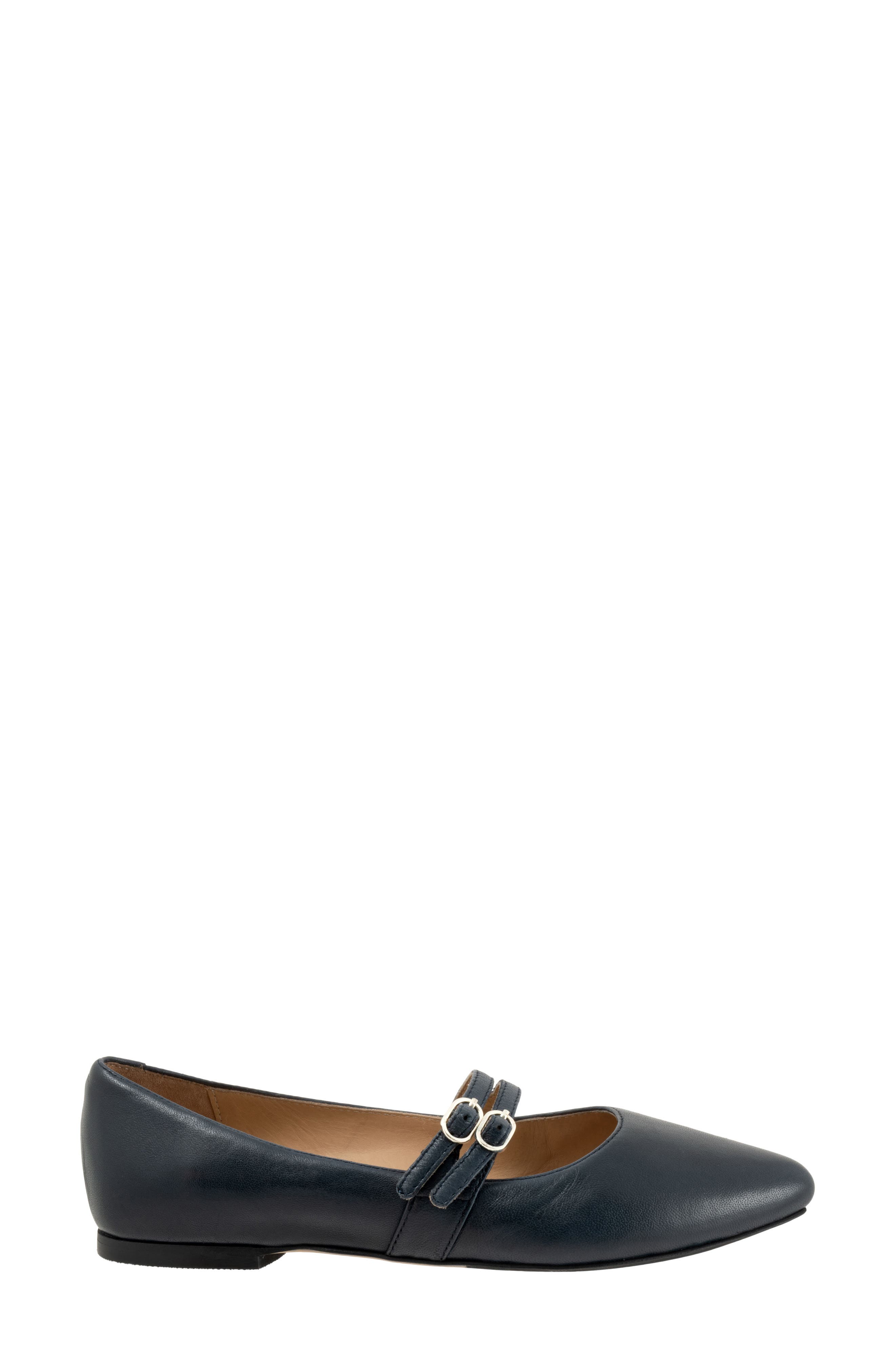 Emerald Pointed Toe Mary Jane Flat, Alternate, color, NAVY