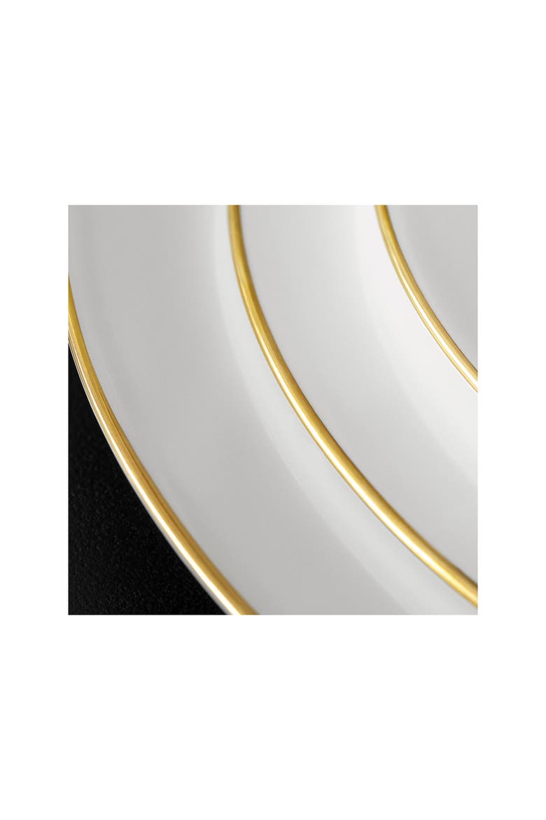 Anmut Gold Rim Soup, Alternate, color, white