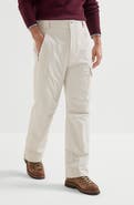Brunello Cucinelli Bonded corduroy Mountain trousers with Thermore® padding, cargo pockets and logo
