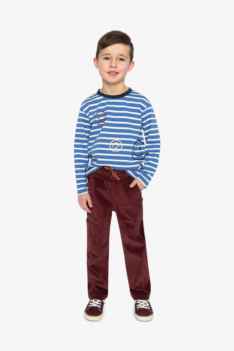Long Sleeve Stripe Smiley Graphic T-Shirt, Alternate, color, Blue and White Stripes