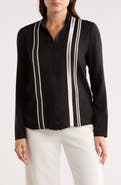 Longchamp Stripe Wool Zip Blouse