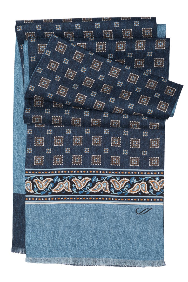 Volterra - Silk Scarf for Men, Main, color, Blue