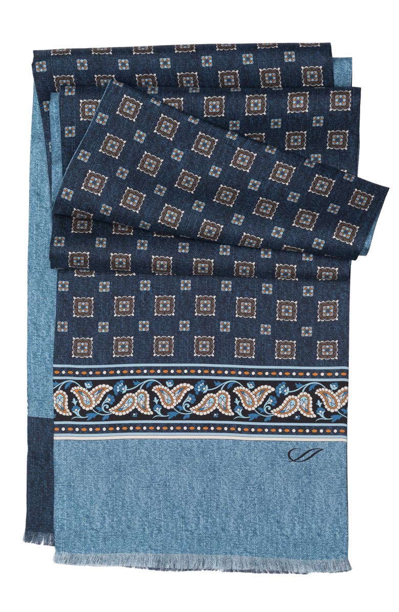 Elizabetta Volterra - Silk Scarf for Men, Main, color, Blue