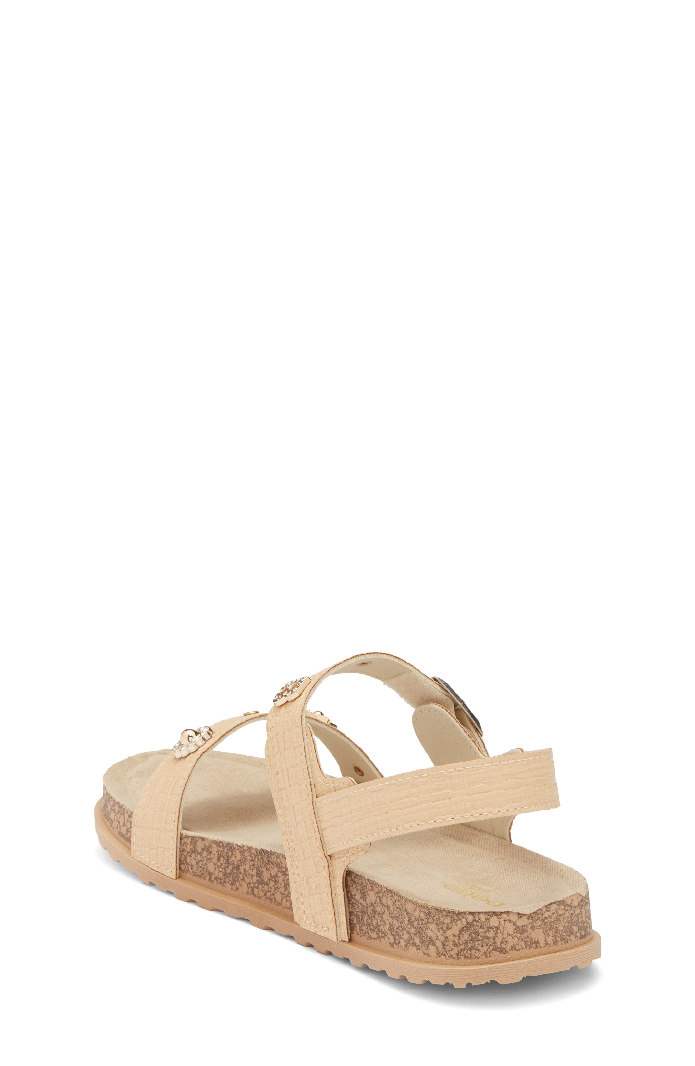 bebe Kids' GIRLS FOOTBED SANDAL WITH CHA, Alternate, color, Tan