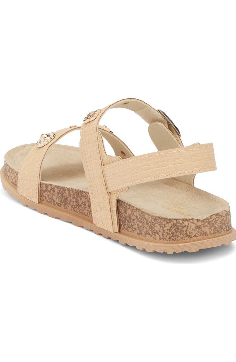 bebe Kids' GIRLS FOOTBED SANDAL WITH CHA, Alternate, color, Tan