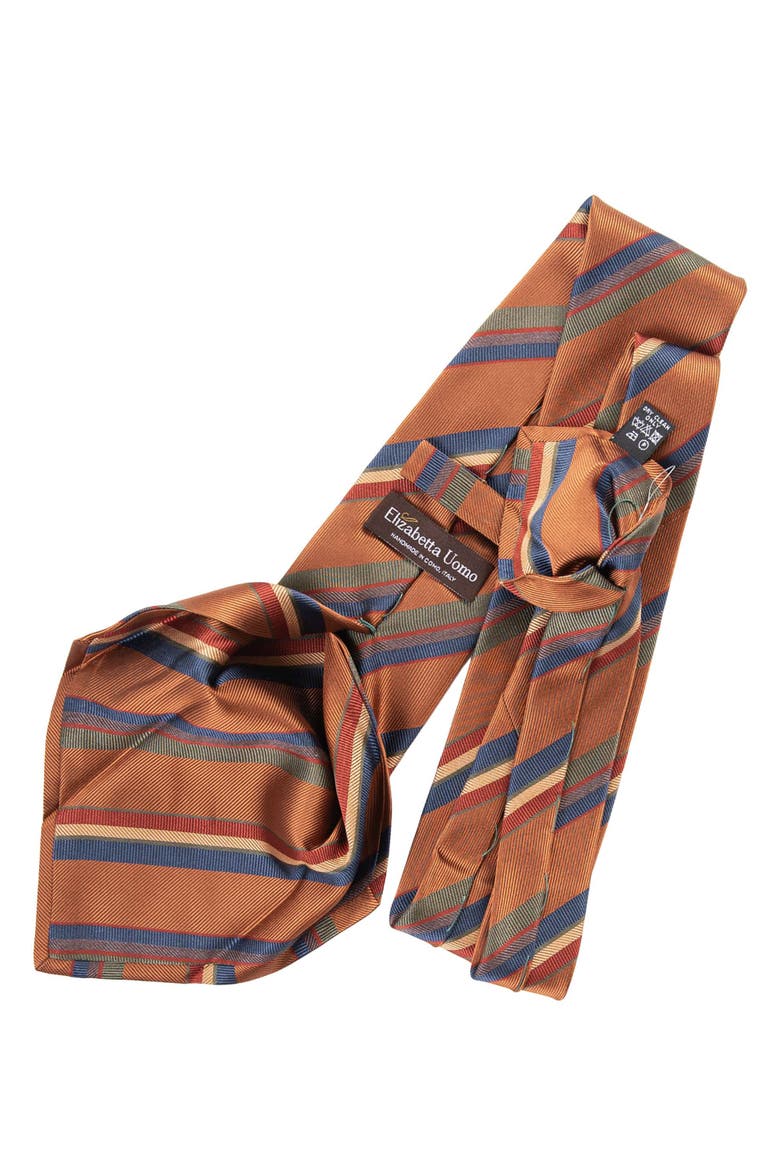 Battisti - Silk Jacquard Tie for Men, Alternate, color, Ginger