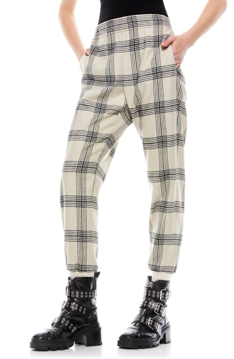 Alice + Olivia Pete Plaid Pants, Main, color,