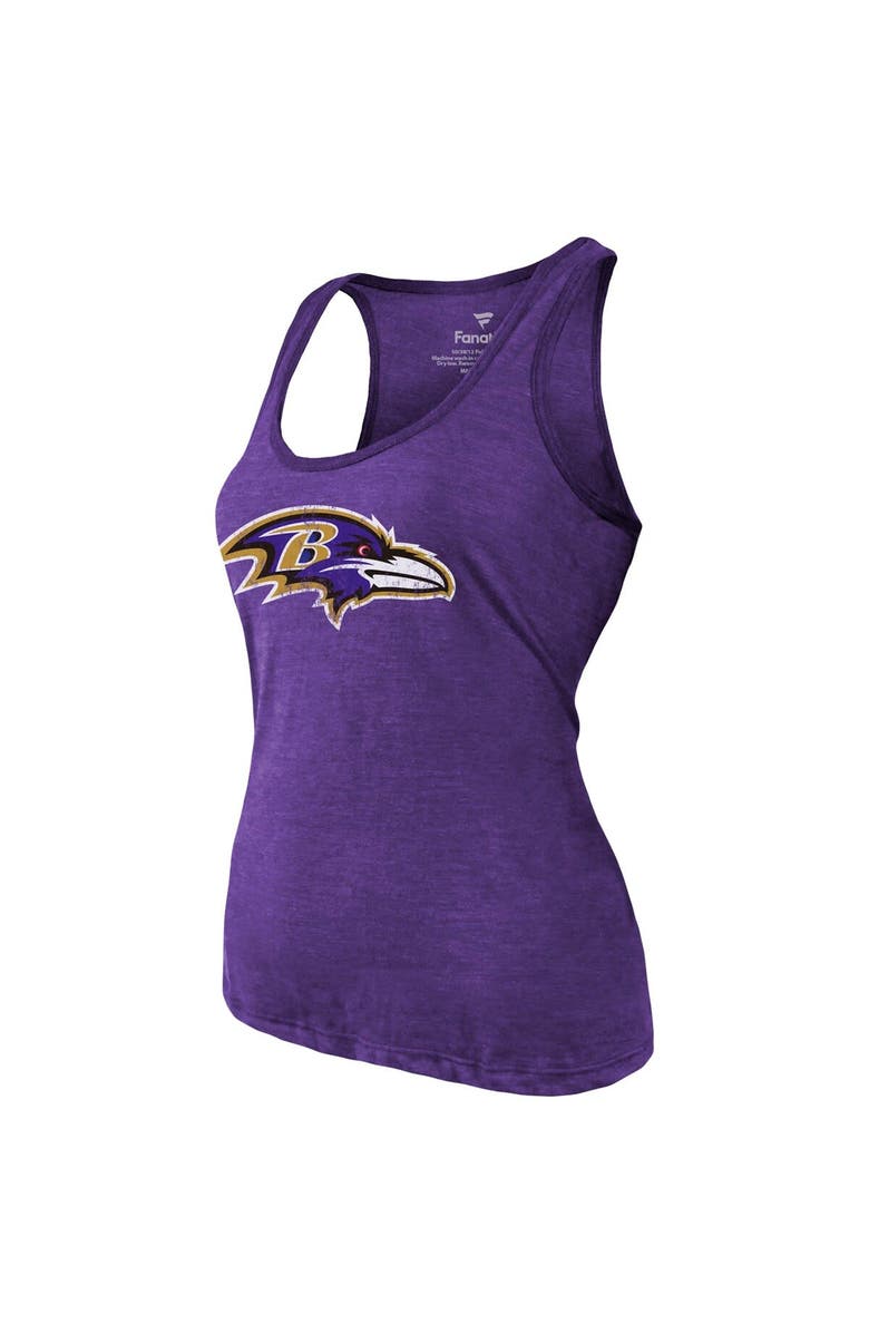 Majestic Threads Women's Majestic Threads J.K. Dobbins Heathered Purple Baltimore Ravens Name & Number Tri-Blend Tank Top, Alternate, color, 