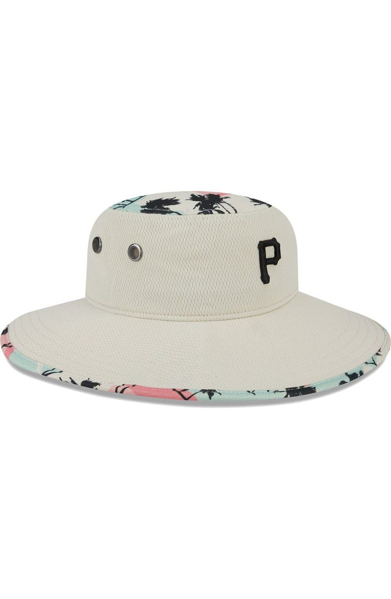 New Era Men's New Era Natural Pittsburgh Pirates Retro Beachin' Bucket Hat, Alternate, color, 