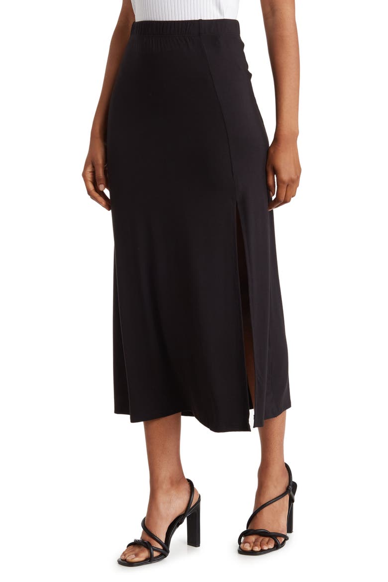 Side Slit Maxi Skirt, Main, color, BLACK