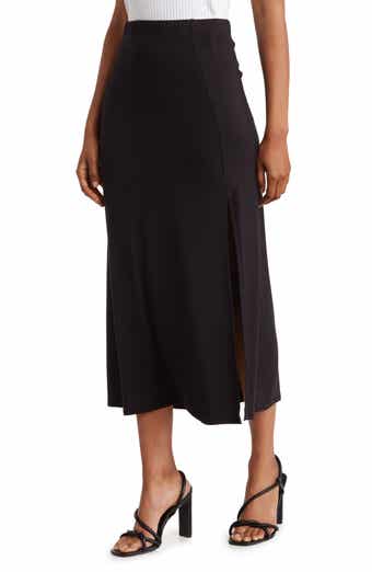 GO COUTURE Side Slit Maxi Skirt