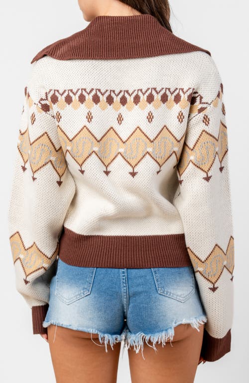 Beivy Geometric Tie Sweater In Multi