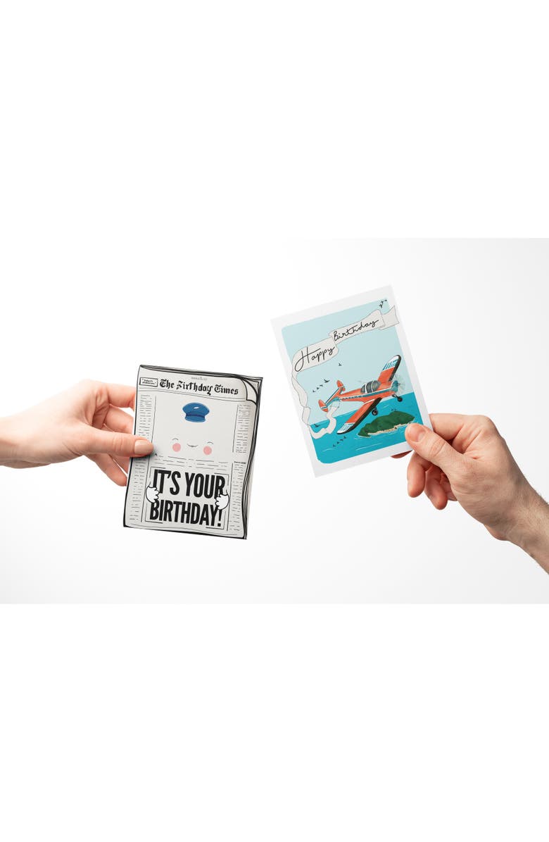 Ramus & Co Birthday Greeting Card Pack (3ct) "Plane, Rollercoaster, Newspaper", Alternate, color, Multi-Pack