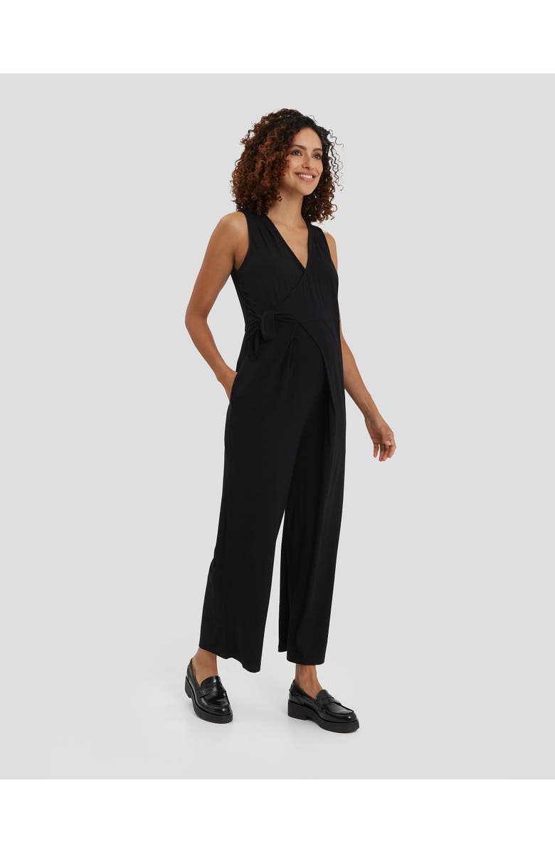 Nom Maternity Ines Maternity & Nursing Full Length Jumpsuit, Alternate, color, Black