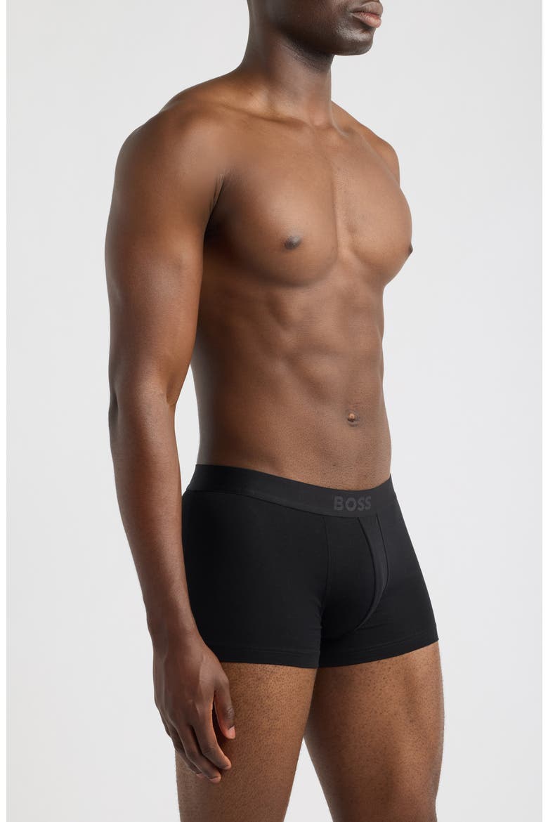 3-Pack Cotton Microfiber Trunks, Alternate, color, BLACK