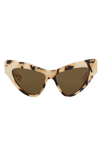 Gucci 57mm Cat Eye Sunglasses In Ivory Ivory Brown