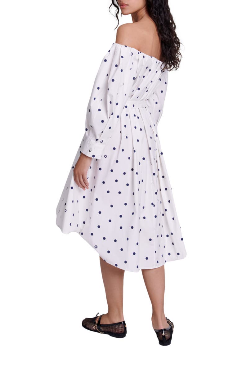 maje Shirt dress with bardot neckline, Alternate, color, 