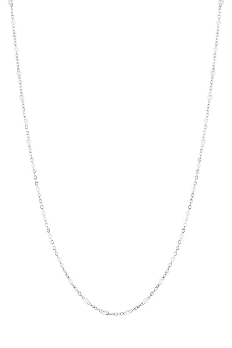 White Beaded Choker, Main, color, Silver