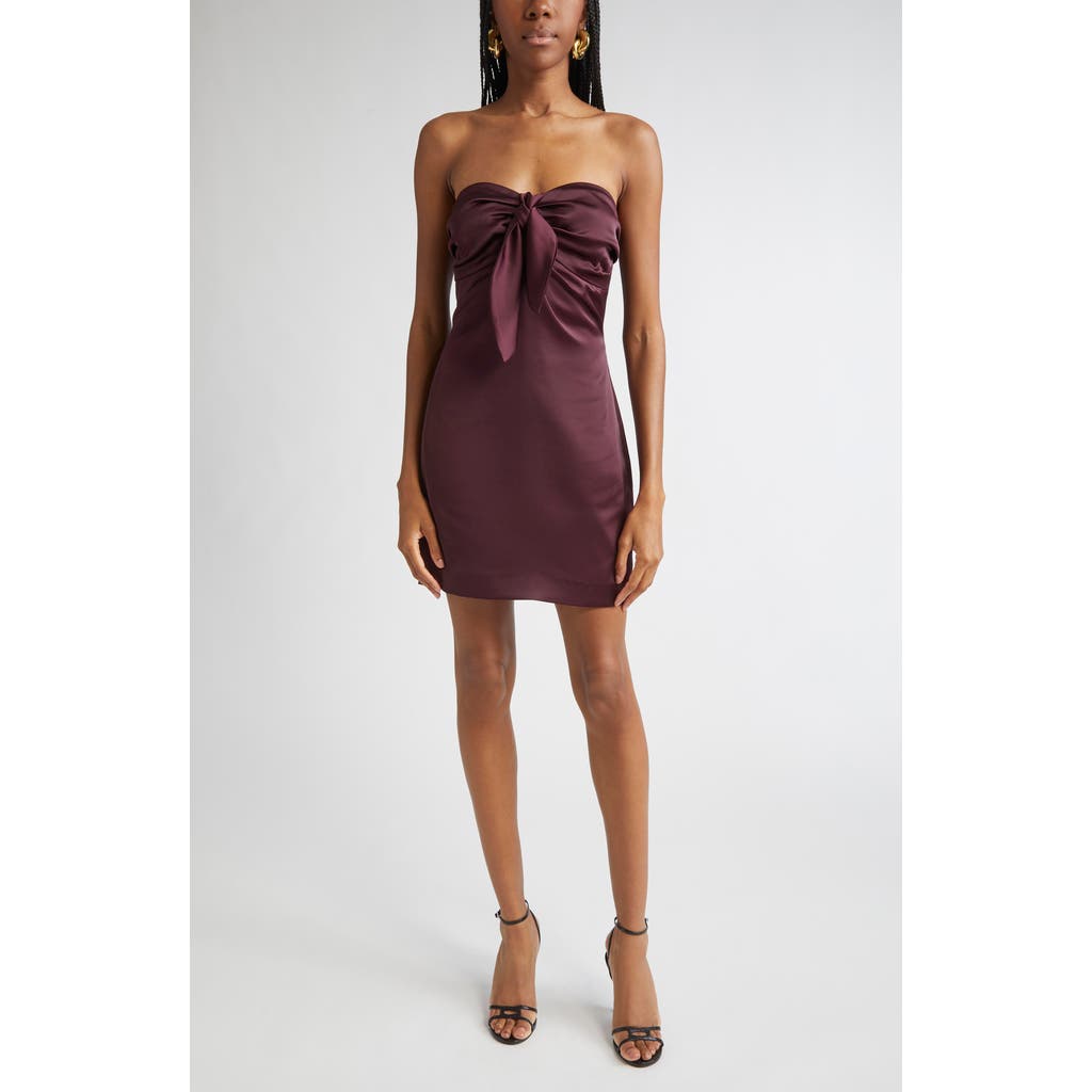 Ramy Brook Orion Satin Bodice Strapless Minidress In Purple