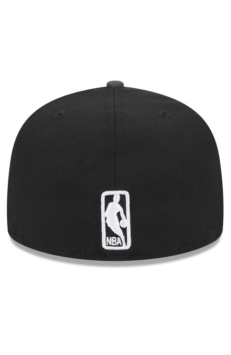 New Era Men's New Era Black Brooklyn Nets Rally Drive Checkerboard 59FIFTY Crown Fitted Hat, Alternate, color, Black
