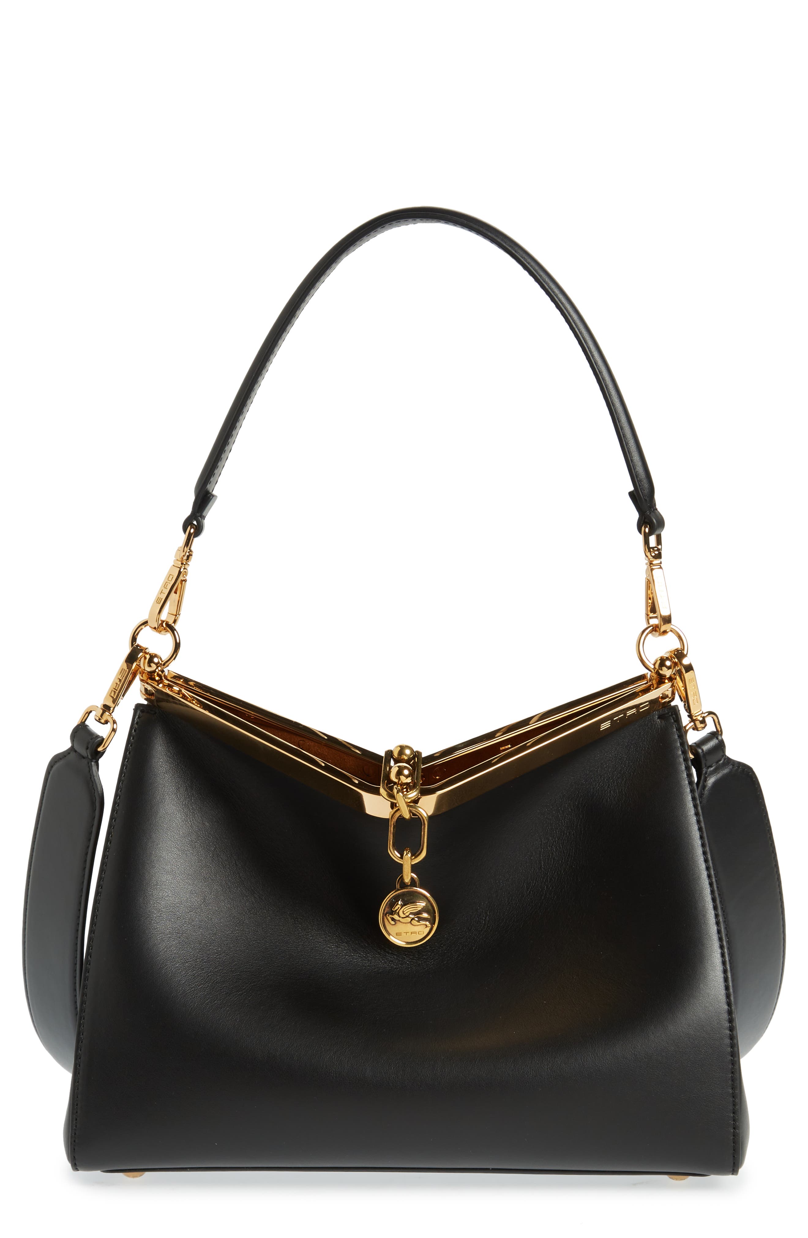 Etro Medium Vela Shoulder Bag, Main, color, Black