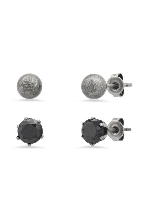 Men's Set of 2 Assorted Stud Earrings