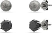 STEELTIME Men's Set of 2 Assorted Stud Earrings