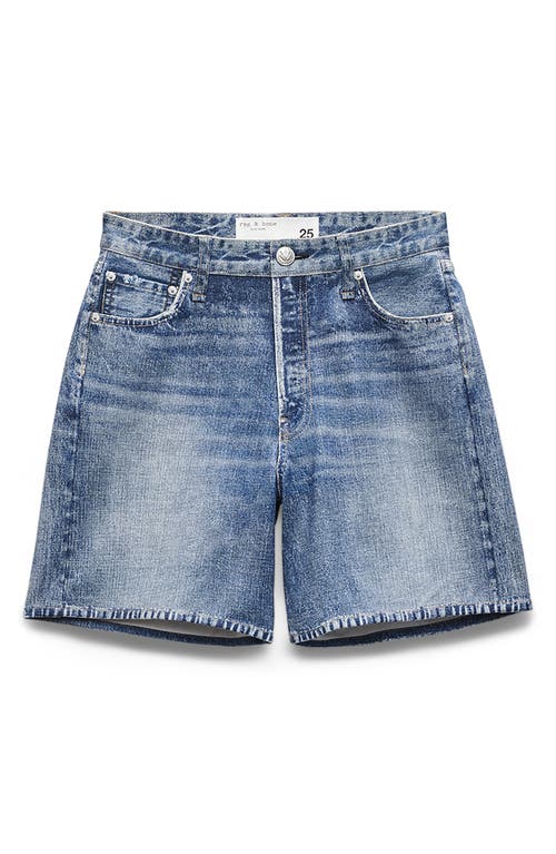 Shop Rag & Bone Miramar Refine Knit Kaia High Waist Relaxed Fit Faux Denim Ponte Shorts