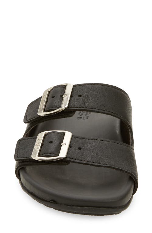 Naot Santo Slide Sandal In Soft Black Leather
